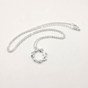 925 Sterling Silver Necklace Crown Of Thorns Jesus Christian Valentines Gift New